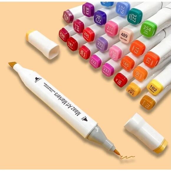 Art Markers, 168 Colors Dual Tip Permanent Art Markers for Coloring By MAAZ - Picture 6 of 6